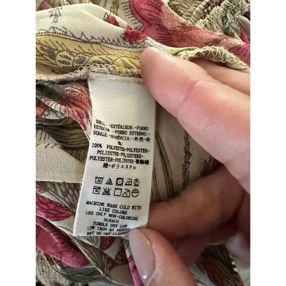 Free People Haze Bird Floral Printed Ruffle Trim Boho Tunic Top Size XS - Picture 9 of 14